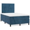 vidaXL Boxspring met matras en LED fluweel donkerblauw 120x190 cm