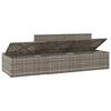 vidaXL 3-delige Loungeset met kussens poly rattan grijs