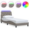 vidaXL Bedframe met LED zonder matras 80x200 cm stof taupe