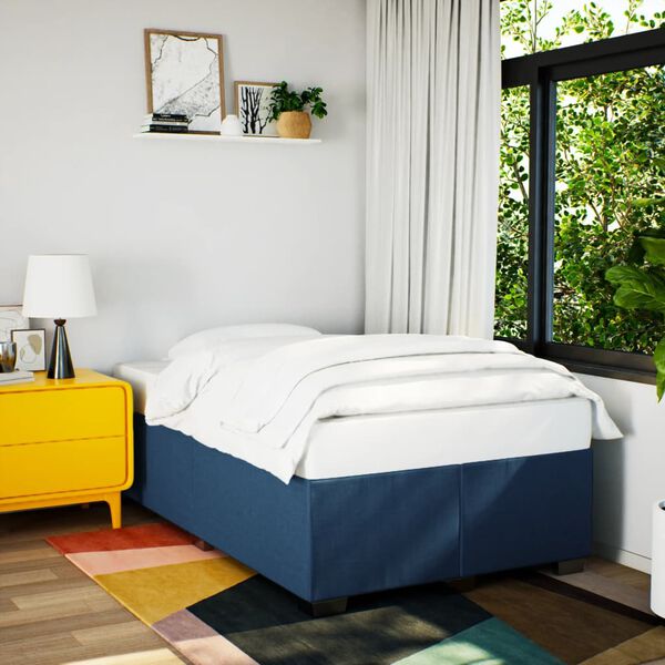 vidaXL Boxspring met matras stof blauw 120x190 cm