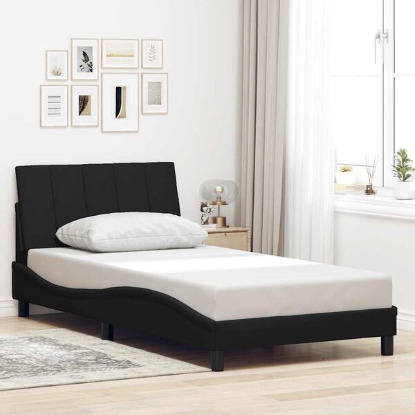 vidaXL Bedframe zonder matras "Hanko" 100x200 cm stof zwart