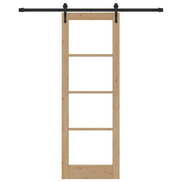 vidaXL Schuifdeur Naturel 73,5 x 211 cm Massief grenenhout en glas