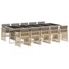 vidaXL 11-delige Tuinset met kussens poly rattan gemengd beige