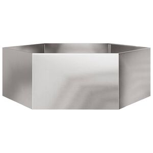 vidaXL Plantenbak zeshoek 138x120x45 cm roestvrijstaal