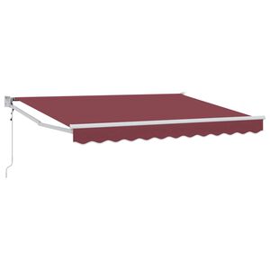vidaXL Uitschuifbare luifel Bordeauxrood 2,5 x 2 m Polyester en Metaal