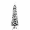 vidaXL Kunstkerstboom met 300 LED Wit 210 cm PVC en Metaal en Plastic