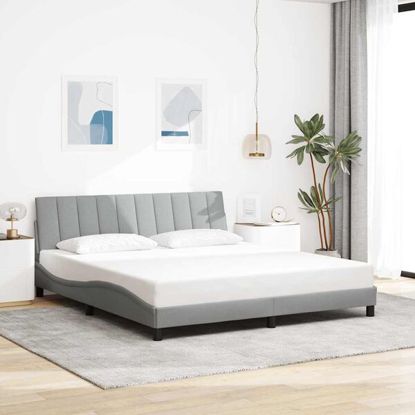 vidaXL Bedframe zonder matras "Hanko" stof lichtgrijs 180x200 cm