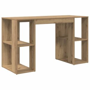 vidaXL Bureau met plank Artisan Eiken 130 x 50.5 x 75 cm Bewerkt hout