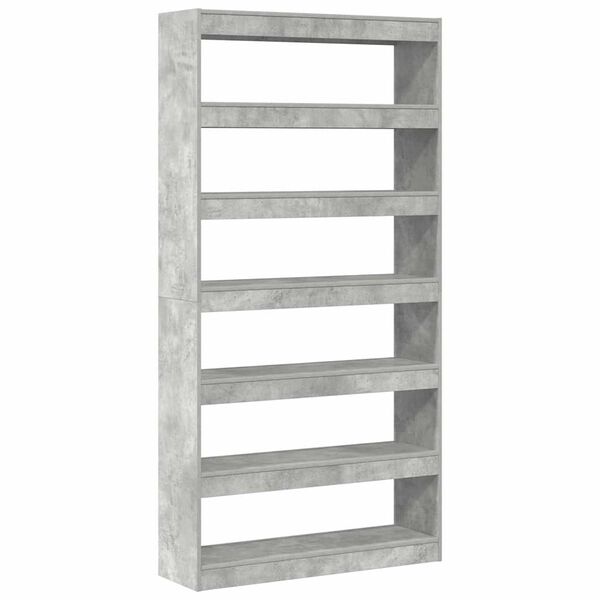 vidaXL Boekenkast Beton Grijs 100 x 30 x 198 cm Bewerkt hout