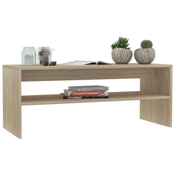 vidaXL Salontafel 100x40x40 cm bewerkt hout sonoma eikenkleurig