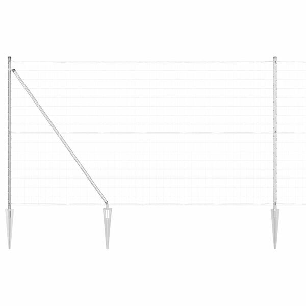 vidaXL Hek met Paal Zilver 1,5 x 10 m Staal