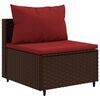vidaXL 10-delige Loungeset met kussens poly rattan bruin
