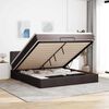 vidaXL Ottoman bed met matras 180x200cm stof donkerbruin