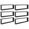 vidaXL Wandschappen kubus 6 st 100x15x30 cm bewerkt hout grijs