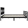 vidaXL Bedframe met hoofdbord massief hout zwart 200x200 cm