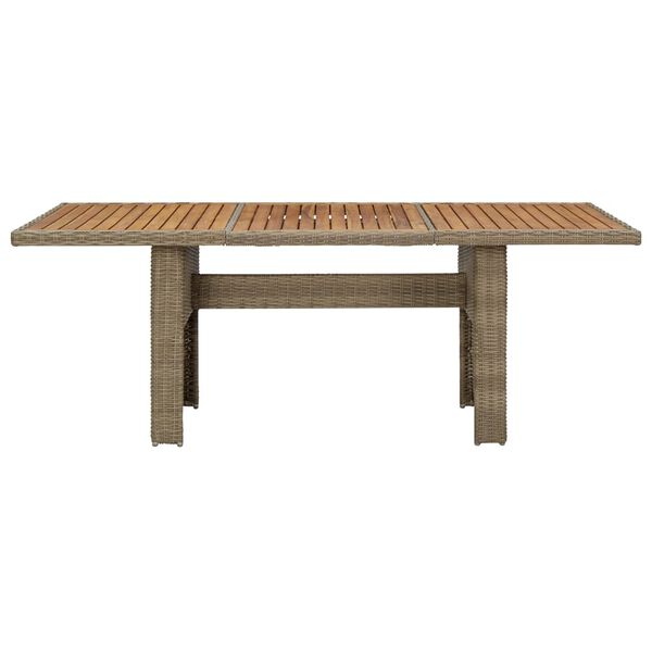 vidaXL Tuintafel 200x100x74 cm poly rattan bruin