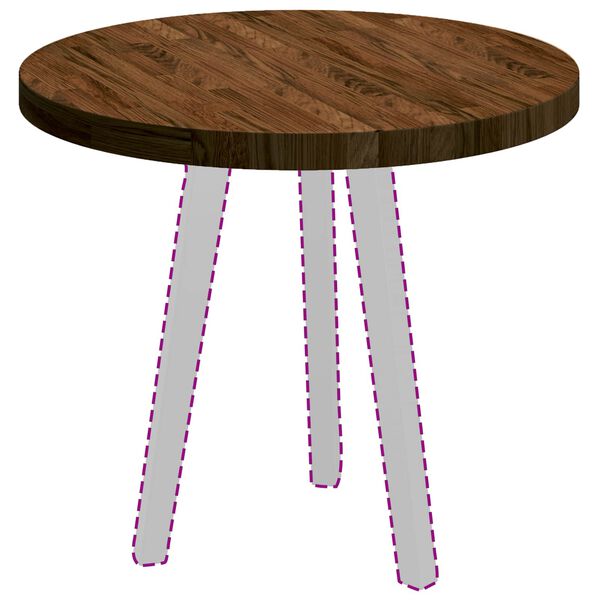 vidaXL Tafelblad Licht Bruin Ø 60 x 4 cm Massief Eikenhout