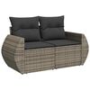 vidaXL 8-delige Loungeset met kussens poly rattan acacia grijs
