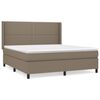 vidaXL Boxspring met matras stof taupe 160x200 cm