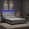 vidaXL Bedframe met LED zonder matras "Hvar" wit en zwart 120x200 cm