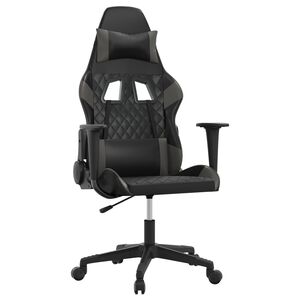 vidaXL Gamestoel kunstleer zwart en grijs