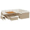 vidaXL Tuinbankenset 12 st 7-Aantal zitplaatsen Beige Poly riet