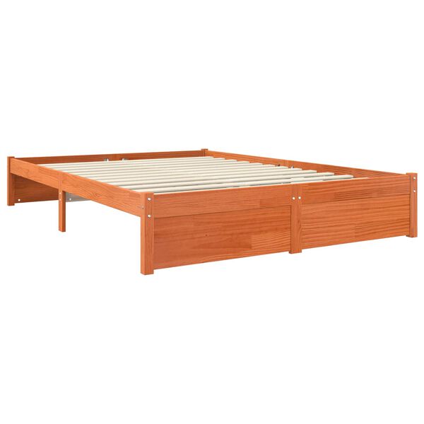 vidaXL Bedframe Wasbruin 120 x 200 cm Massief Vurenhout