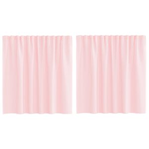 vidaXL Gordijnen voile met lussen 2 st 140x140 cm lichtroze