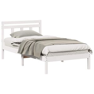 vidaXL Bedframe Wit 90 x 190 cm Massief grenenhout