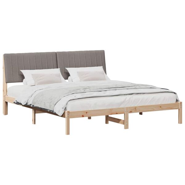vidaXL Bedframe met hoofdeinde Bruin 180 x 200 cm Massief grenenhout
