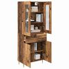 vidaXL Hoge kast met lade 2 pcs Oudhout Bewerkt hout