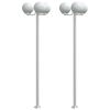 vidaXL Vloerlamp voor buiten 2 st 215 cm roestvrij staal zilverkleurig