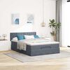 vidaXL Ottoman bed met matras 140x190cm fluweel donkergrijs