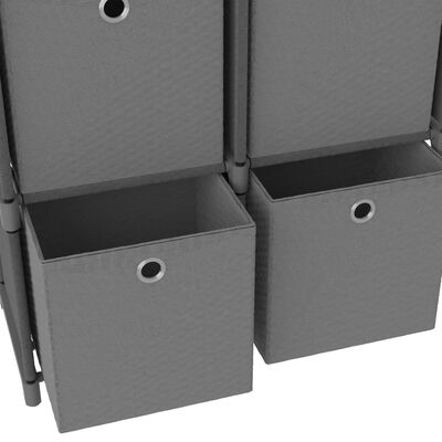 vidaXL Kast met 6 vakken met boxen 103x30x72,5 cm stof grijs