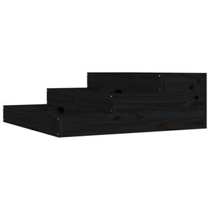 vidaXL Plantenbak 78x78x27 cm massief grenenhout zwart