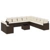vidaXL 12-delige Loungeset met kussens poly rattan bruin