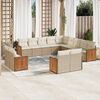 vidaXL 13-delige Loungeset met kussens poly rattan beige