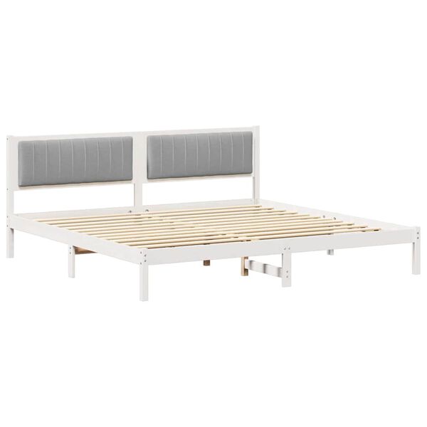 vidaXL Bedframe Lichtgrijs 200 x 200 cm Massief grenenhout