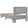 vidaXL Bedframe bewerkt hout en metaal grijs sonoma eiken 90x200 cm