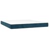 vidaXL Boxspring met matras fluweel donkerblauw 180x200 cm