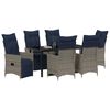 vidaXL Tuin Eetset 7 pcs Grijs poly rattan