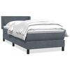vidaXL Boxspring met matras fluweel donkergrijs 100x210 cm