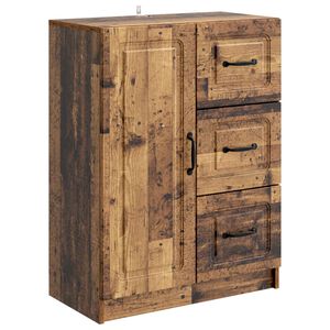 vidaXL Dressoir met lade Oud hout 66 x 34,5 x 87 cm Bewerkt hout