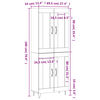 vidaXL Hoge kast 69,5x34x180 cm bewerkt hout gerookt eikenkleurig