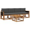 vidaXL Buiten bankenset met kussen 4 pcs Natuurlijk en Antraciet