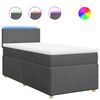 vidaXL Boxspring met matras stof donkergrijs 90x200 cm