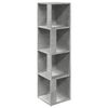vidaXL Hoekkast 33x33x132 cm bewerkt hout betongrijs