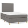 vidaXL Boxspring met matras stof donkergrijs 120x190 cm