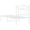 vidaXL Bedframe met hoofdbord zonder matras metaal wit 75x190 cm