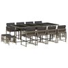vidaXL 13-delige Tuinset met kussens poly rattan grijs